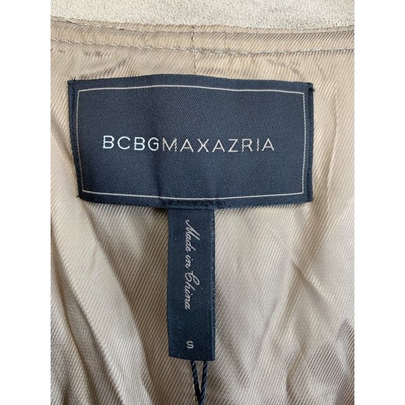 BCBG Maxazria Norton Crop Jacket Faux Suede Small Khaki Stretch $198 6756 NWT - Picture 10 of 14